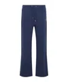 Casablanca Relaxed Fit Cotton Trousers With Drawstring Waistband In Blue