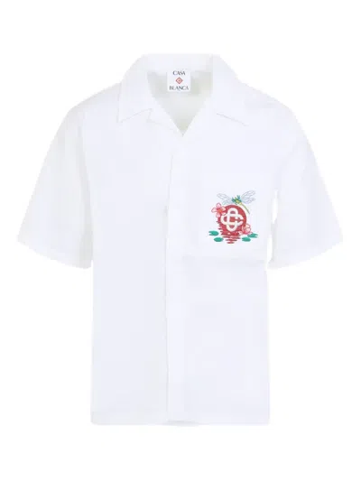 CASABLANCA LOGO-EMBROIDERED SHIRT