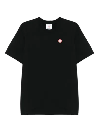 Casablanca Diamond Logo Short-sleeved T-shirt In Black