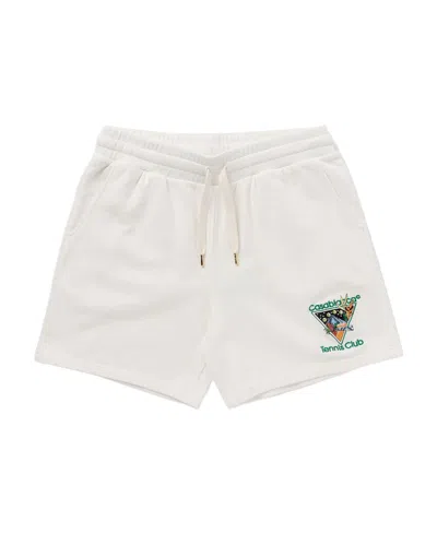 Casablanca Logo-embroidered Track Shorts In White
