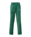 Casablanca Logo Embroidered Velvet Jogging Pants In Green