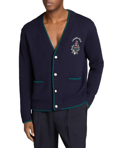 Casablanca Logo Graphic Cardigan Sweater In Black