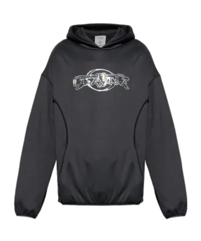 Casablanca Logo Hooded Sweatshirt In Black