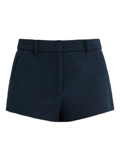 Casablanca Logo-jacquard Mini Shorts In Blue