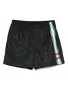 Casablanca Patterned Shorts With Elastic Waistband And Side Stripe