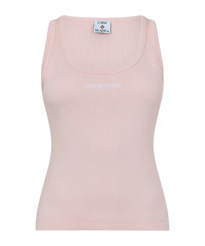 Casablanca Logo Knit Vest In Pink