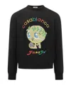 Casablanca Black Sweater With Multicolor Cartoon Embroidery In Black
