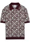 Casablanca Monogram Knit Short-sleeved Polo T-shirt In Multi