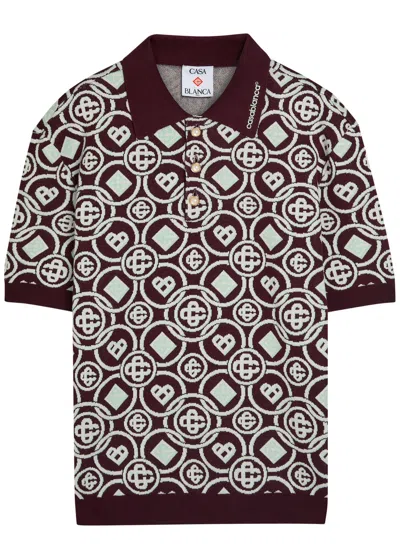 CASABLANCA CASABLANCA LOGO-MONOGRAMMED COTTON-KNIT POLO SHIRT