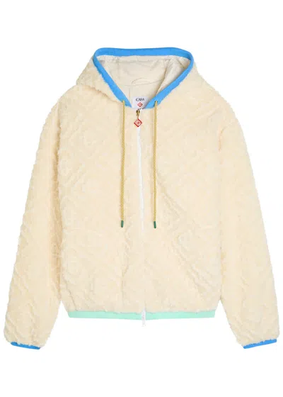 CASABLANCA CASABLANCA LOGO-MONOGRAMMED HOODED FLEECE JACKET