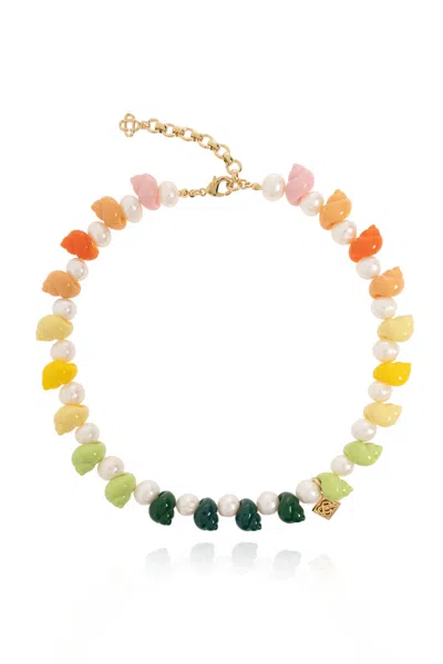Casablanca Logo Necklace In Yellow