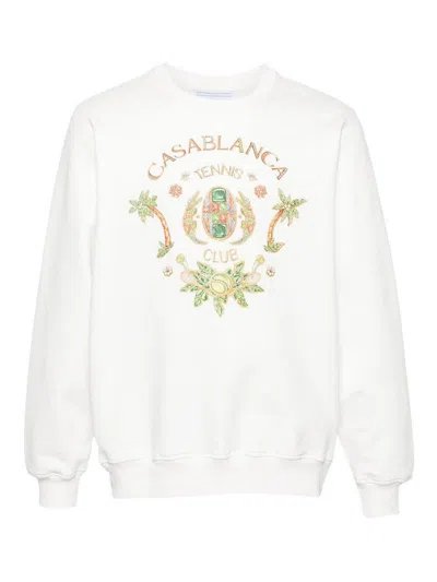 Casablanca Logo Organic Cotton Sweatshirt In White