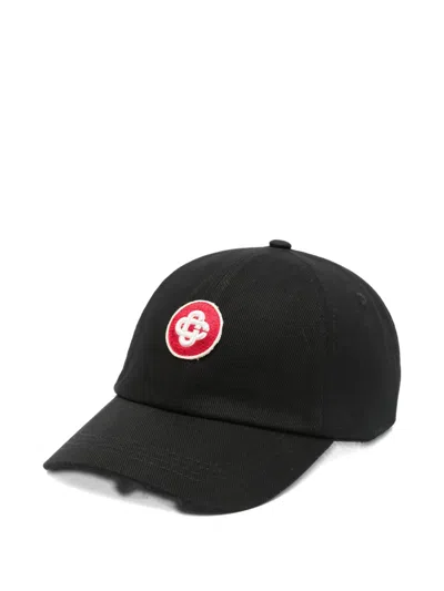 Casablanca Casa Logo Diamond Patch Cap In Black