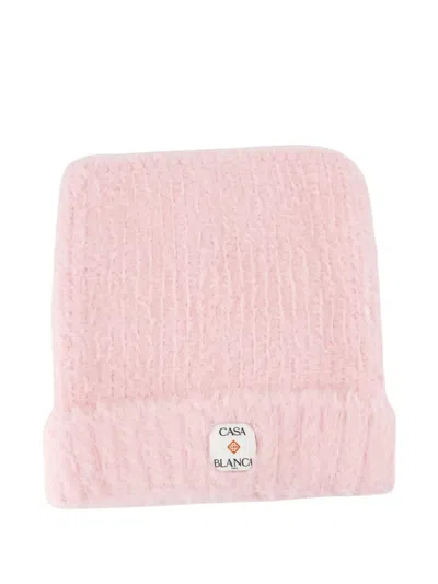 Casablanca Logo-patch Beanie In Pink