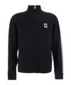 Casablanca Men Black High Neck Sweatshirt With Logo Patch On The Front In Wool Man In Black
