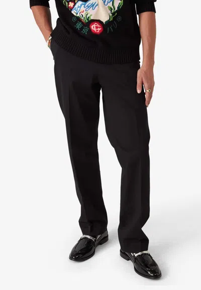 Casablanca Logo Patch Chino Pants In Black