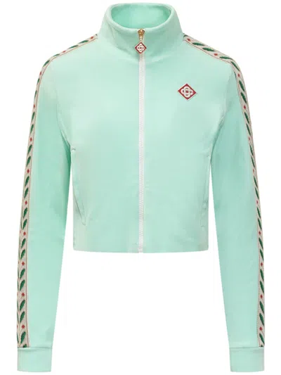 CASABLANCA LOGO-PATCH COTTON-BLEND SWEATSHIRT
