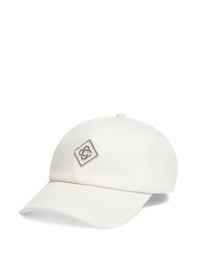 Casablanca Logo-patch Cotton Cap In White