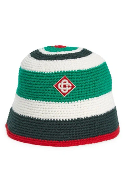 CASABLANCA LOGO PATCH COTTON CROCHET HAT