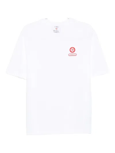 Casablanca Logo-patch Cotton T-shirt In White