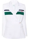 Casablanca Logo-patch Double-breasted Blazer In White