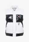 Casablanca Color-block Black Down Vest With Stand-up Collar In White
