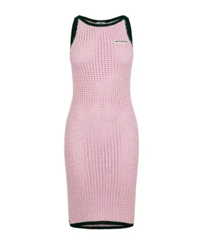 Casablanca Logo Patch Dress In Pink