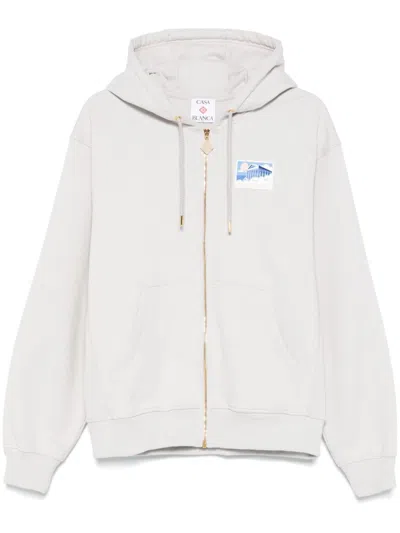 CASABLANCA LOGO-PATCH HOODIE