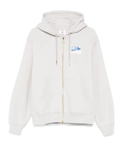 Casablanca Logo-patch Hoodie In White