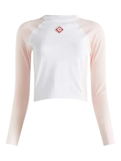 CASABLANCA LOGO-PATCH RAGLAN-SLEEVE TOP