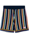 Casablanca 'striped Viscose Bermuda Shorts' In Blue