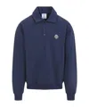Casablanca Ribbed Neckline Sweatshirt With Cuffs And Hem In Blue