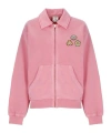 Casablanca Soft Cotton Sweatshirt With Contrasting Patches And Zip Closure In Pink
