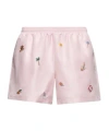 Casablanca Motif-embroidered Swim Shorts In Pink
