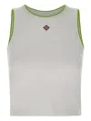 Casablanca White Pima Cotton Tank Top In White
