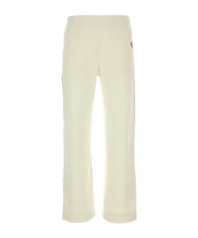 Casablanca Logo Patch Terry Joggers In White