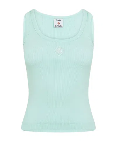 Casablanca Logo Patch Vest In Blue