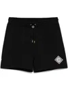 Casablanca Pearl Diamond Cc Patch Sweatshorts In Black