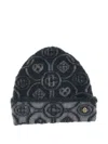 Casablanca Fluffy Monogram Beanie In Black