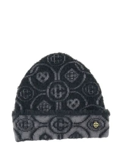 CASABLANCA LOGO-PATTERN BEANIE