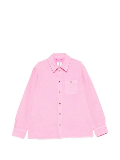 Casablanca Laser Monogram Denim Shirt In Pink