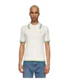 Casablanca Short Sleeves Contrast Collar With Multicolor Stripe Detail In White