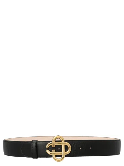 Casablanca Logo-plaque Leather Belt In Black