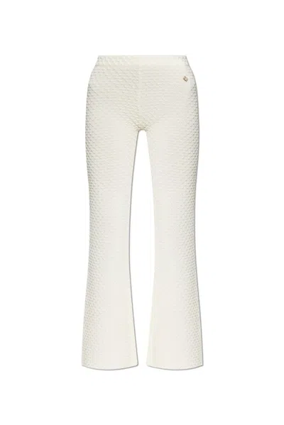 Casablanca Textured Knitted Trousers In Beige