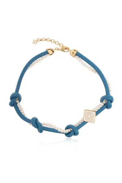 Casablanca Logo Necklace In Blue