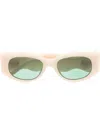 Casablanca Neutral Memphis Oval Frame Sunglasses In Nude