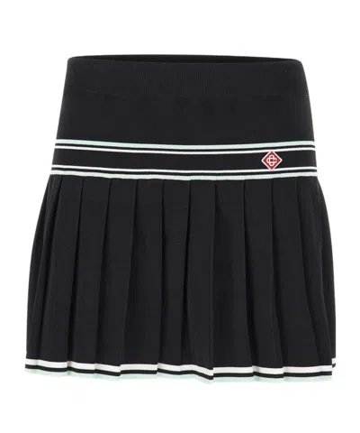 CASABLANCA LOGO PLEATED SKIRT