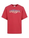 Casablanca Oversized Red Cotton T-shirt With Graphic Front Print In Red