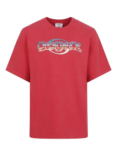 CASABLANCA LOGO-PRINT COTTON T-SHIRT