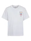 Casablanca T-shirt Girocollo Con Logo Sul Fronte In White